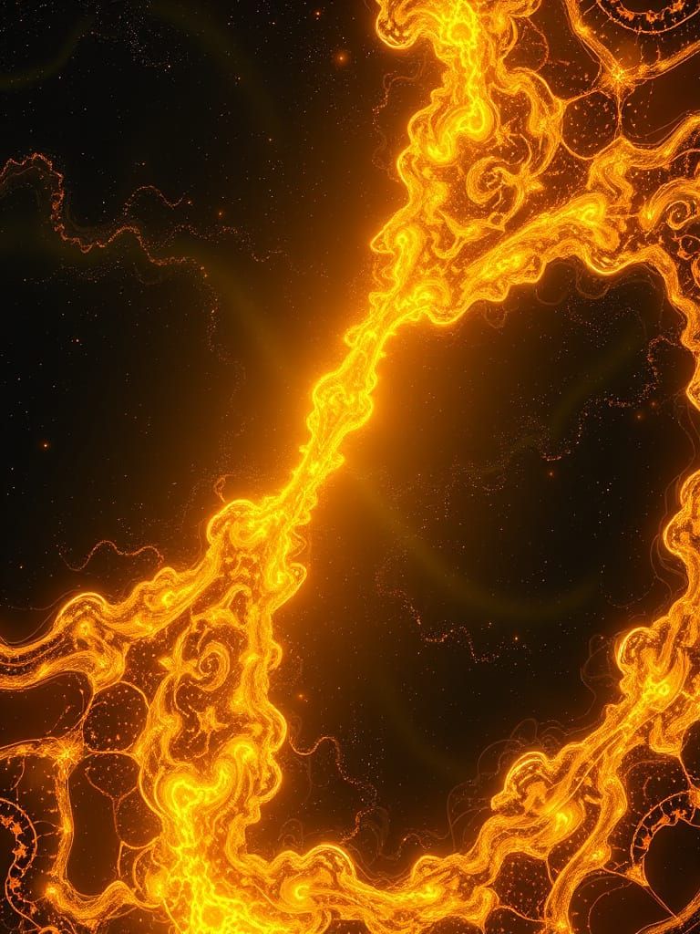 Gilded Fractal Band in Cosmic Light