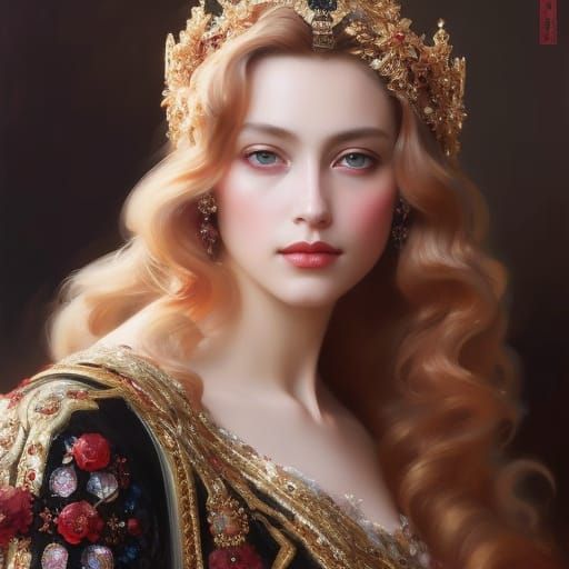 Portrait of Princess Leonor in Hyper-Realistic Style