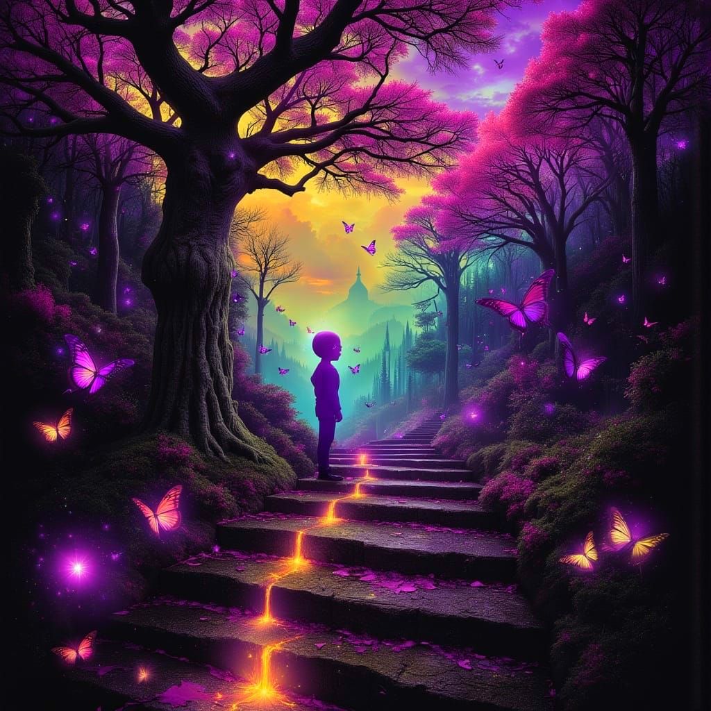 Surreal Paradox Landscape with Melting Elements and Distorte...