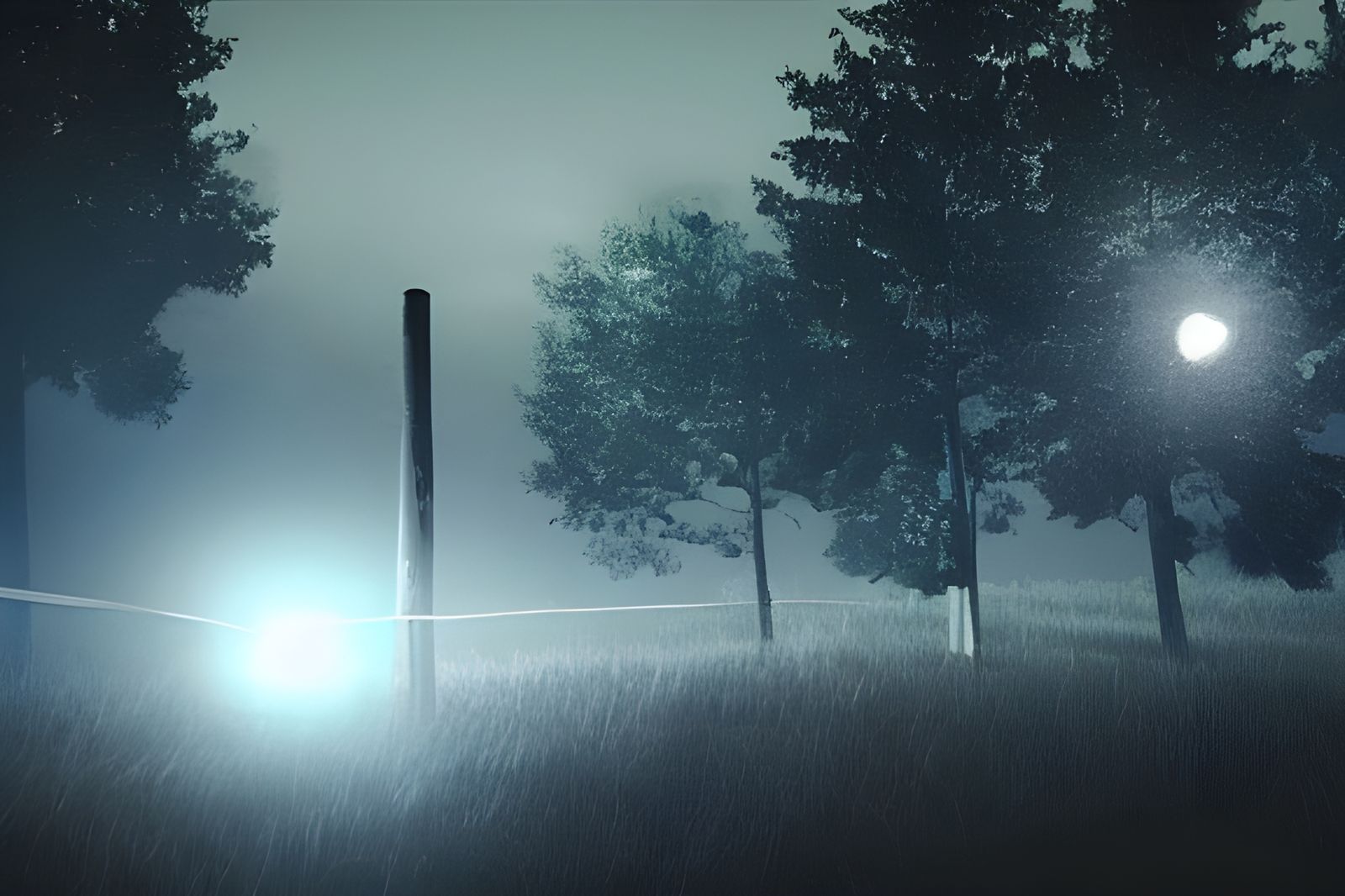 Film Noir Search Party Under Full Moon