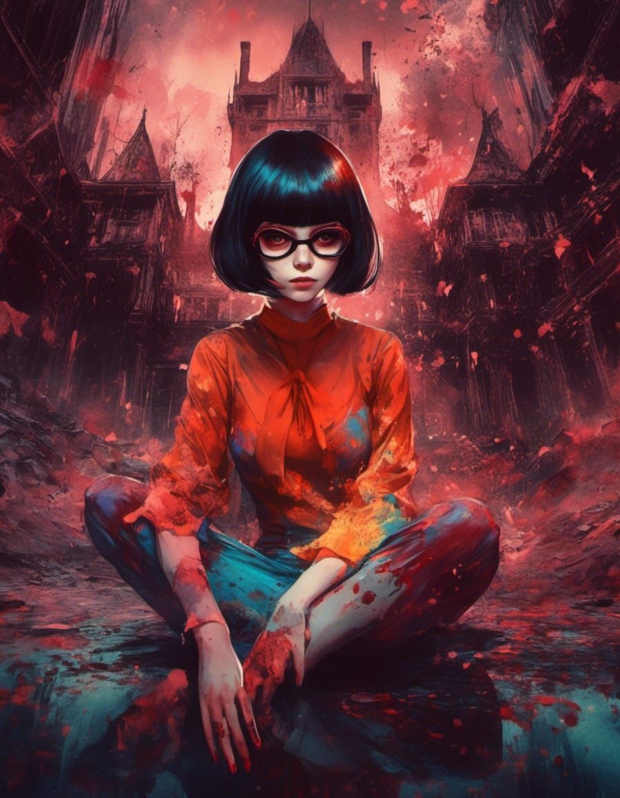 Mysterious Watercolor Goddess in Haunted Mansion