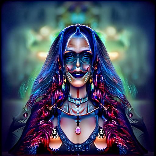 Mystical Goth Queen with Sinister Smile