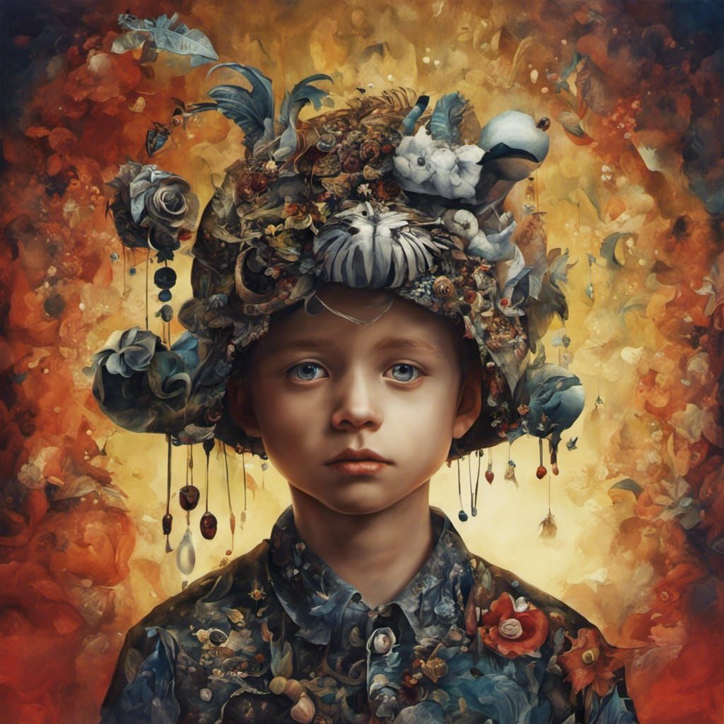 Surreal Boy Portrait in Craola Style