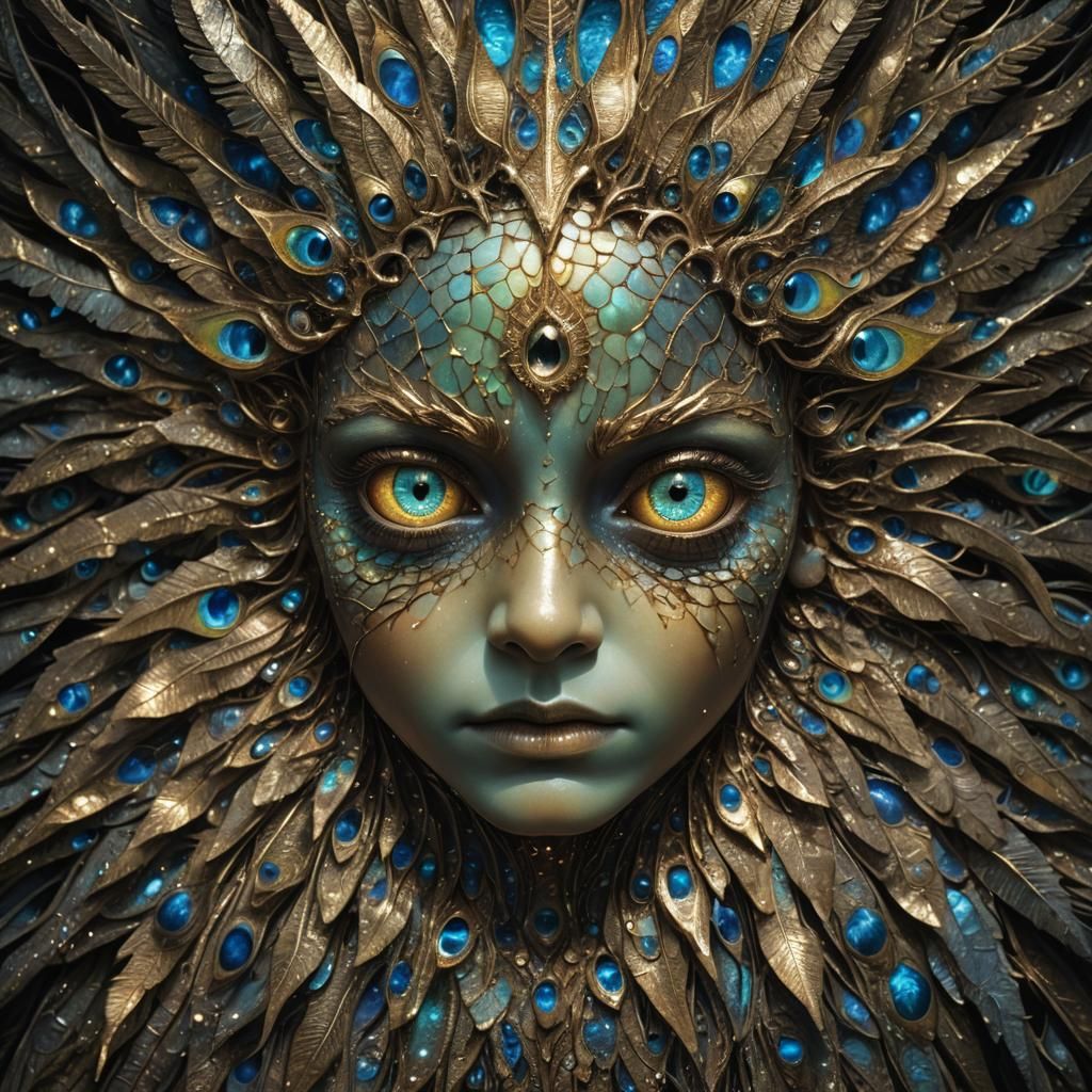 Haunted Iridescent Eye in Macro Photography