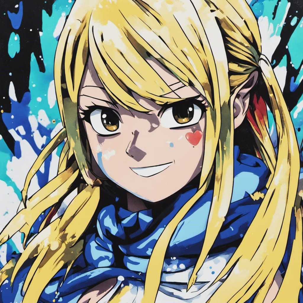 Lucy Heartfilia Graffiti Art Portrait