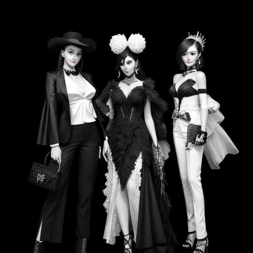 Abstract Black and White AI Art