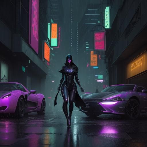 Cyberpunk City Noir: Rainy Night Meeting