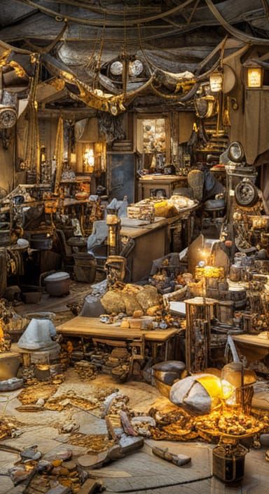 Pirate Cave Plunder With Gold and Jewels