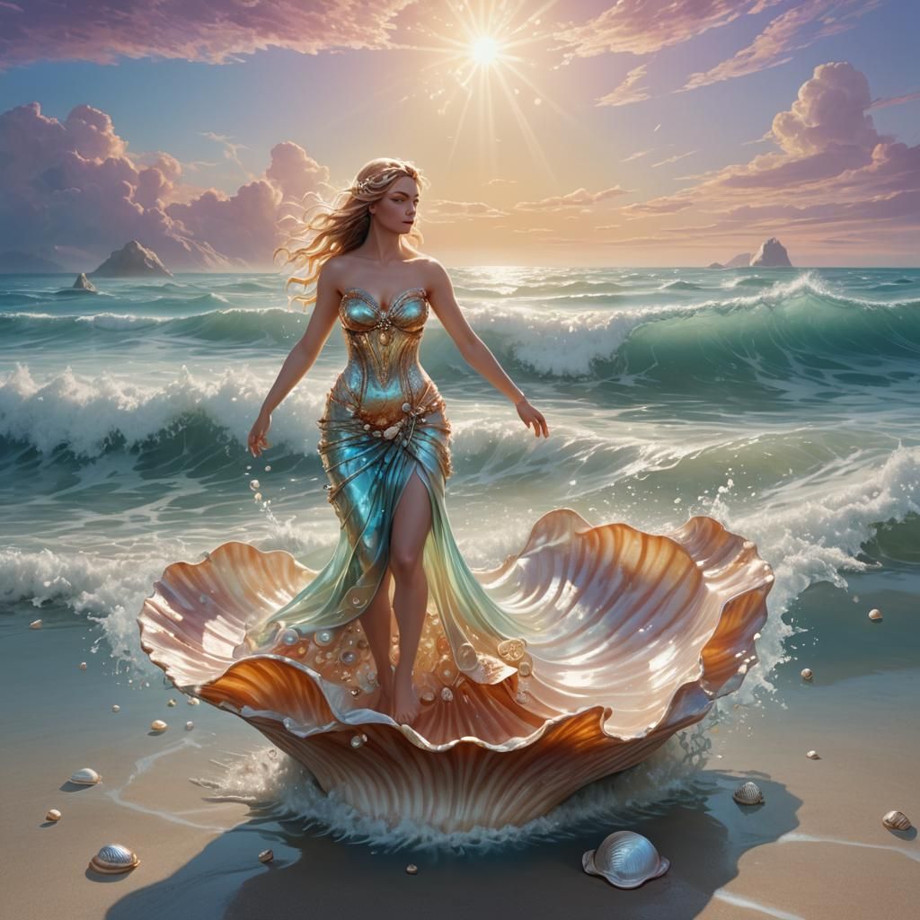 Aphrodite Emerges from the Ocean: Fantasy Art