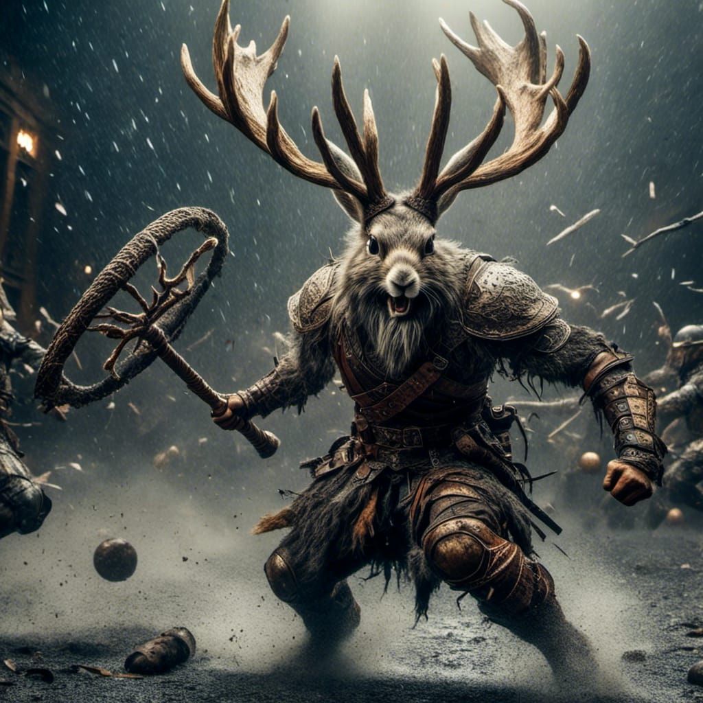 Jackalope Battles Knights of the Round Table