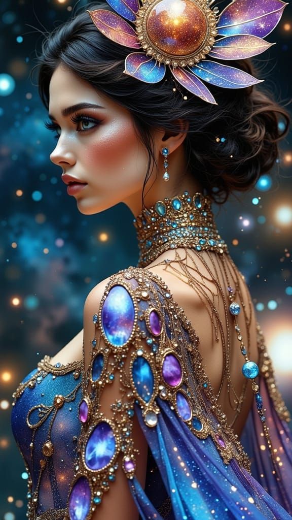 Stunning Celestial Empress Reigns Supreme in Starry Galaxy