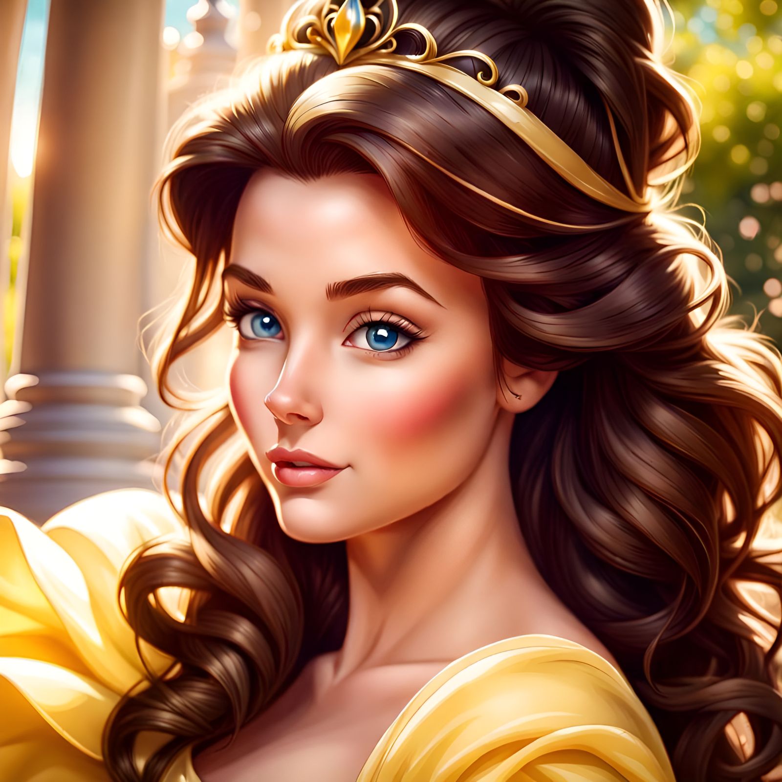 Gorgeous Princess Belle Portrait on a Sunny Day