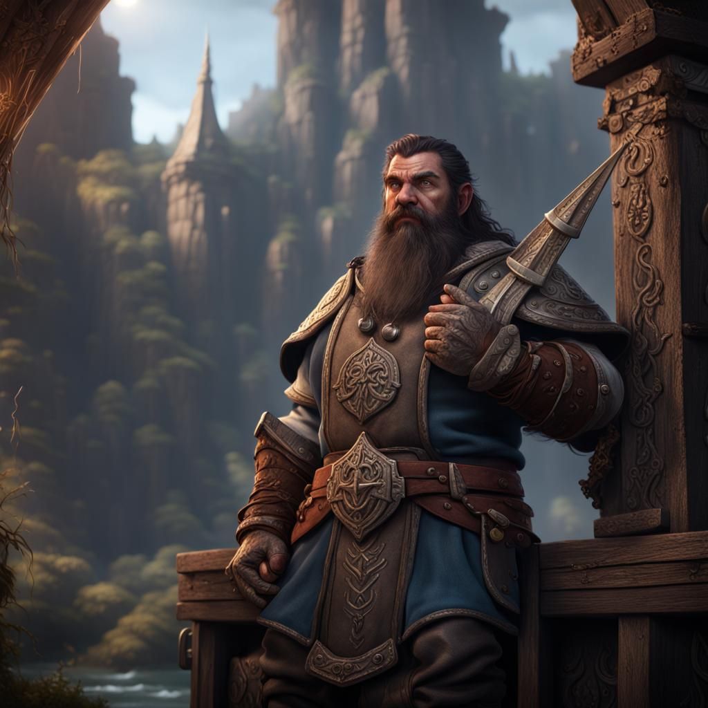 Detailed Dwarven Sailor in Fantasy Concept Art