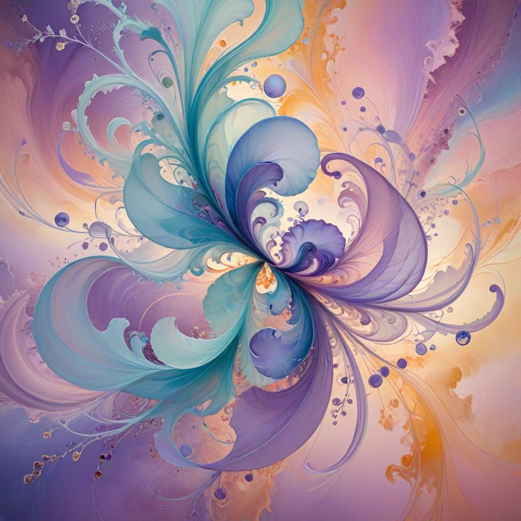 Whispers of the cosmos dance through tranquil hues