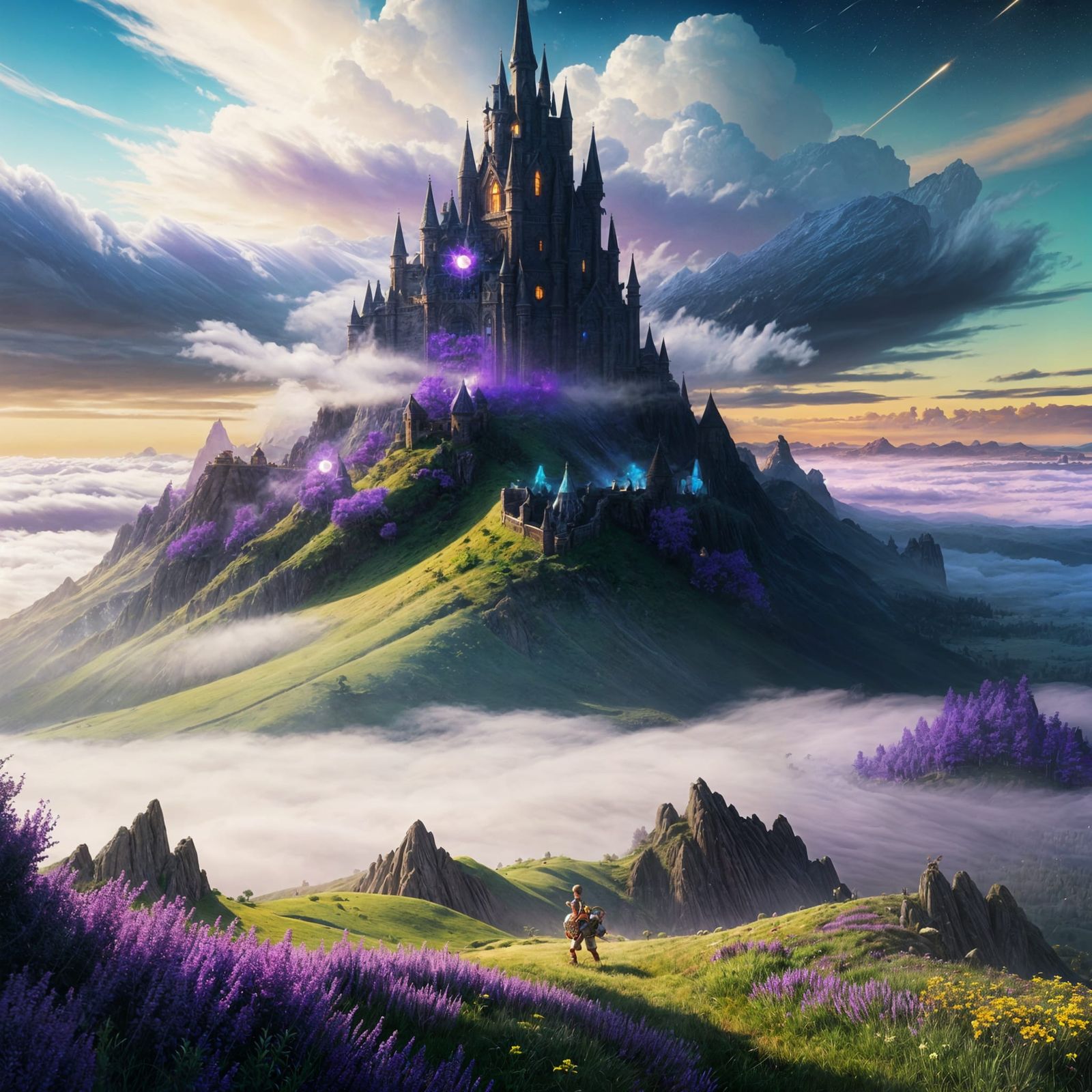 Vibrant Dreamscapes in Whimsical Fantasy Style