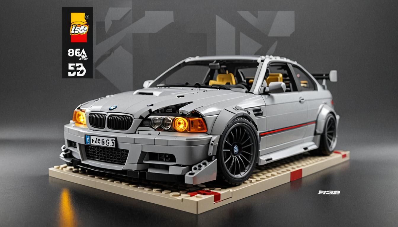 Lego BMW M3 E46 Model: Detailed Matte Painting