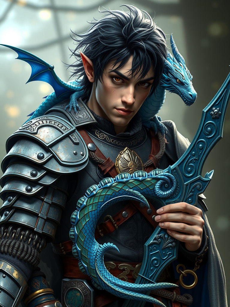 High Elf and Dragon: Mythical Matte Painting