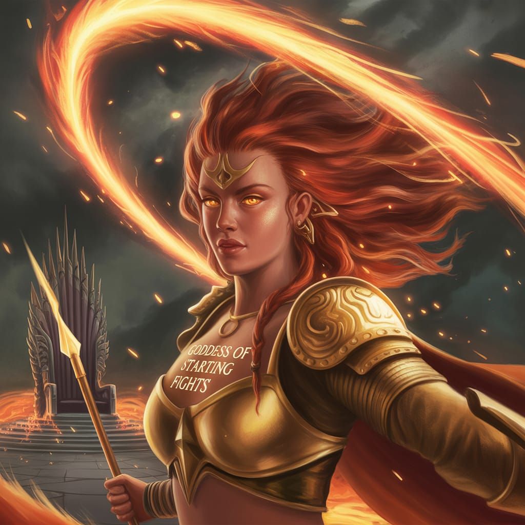 Goddess of Starting Fights in Digital Painting