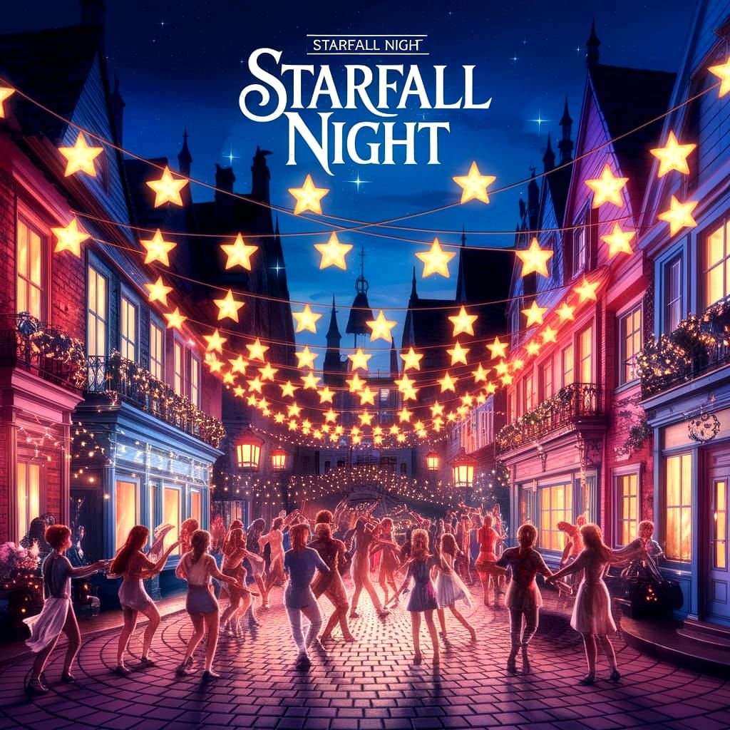 Starfall Night Town Square: Magical Realm with Star Lanterns