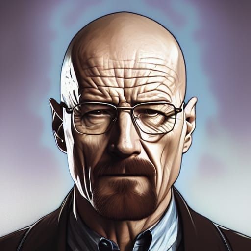 Walter White Portrait in Hyperdetailed Style