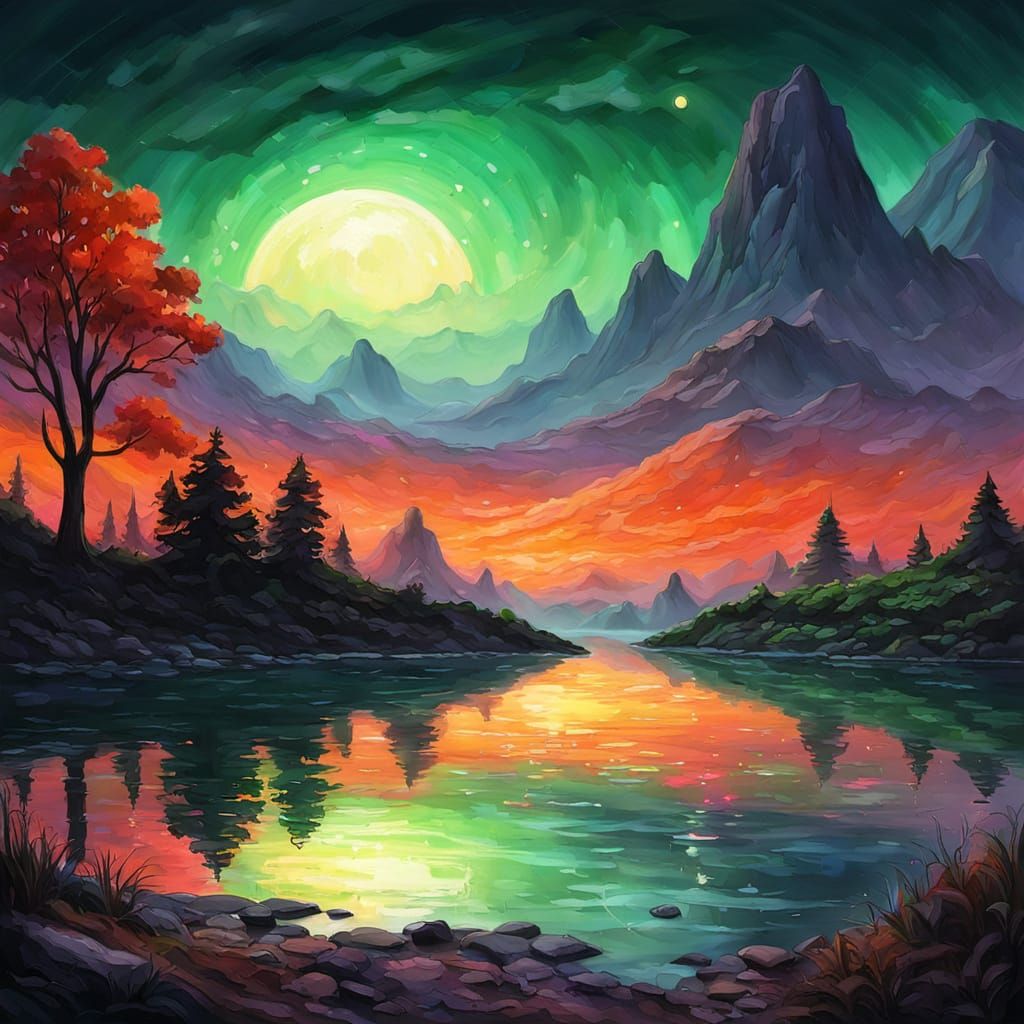 Impressionist Mother and Daughter on Alien Planet