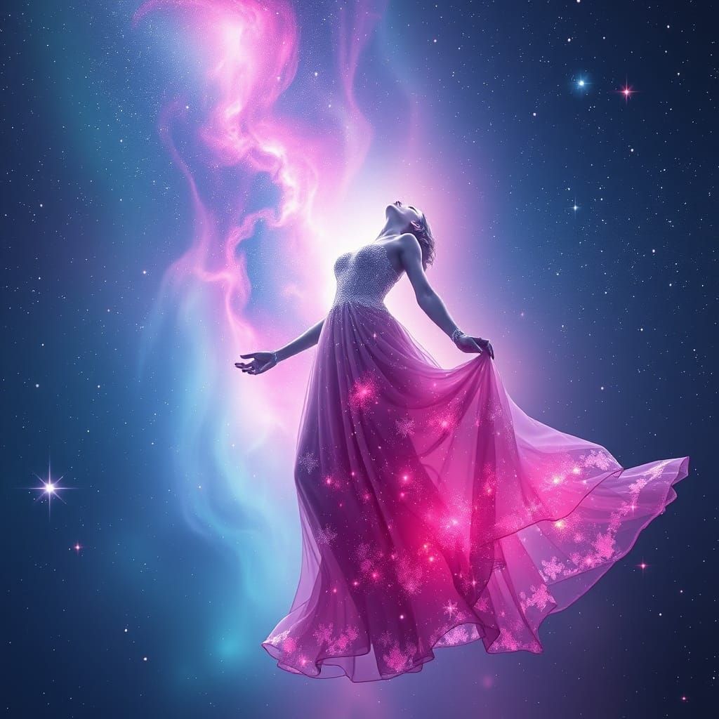 Celestial Fairy in Cosmic Realm: Digital Art