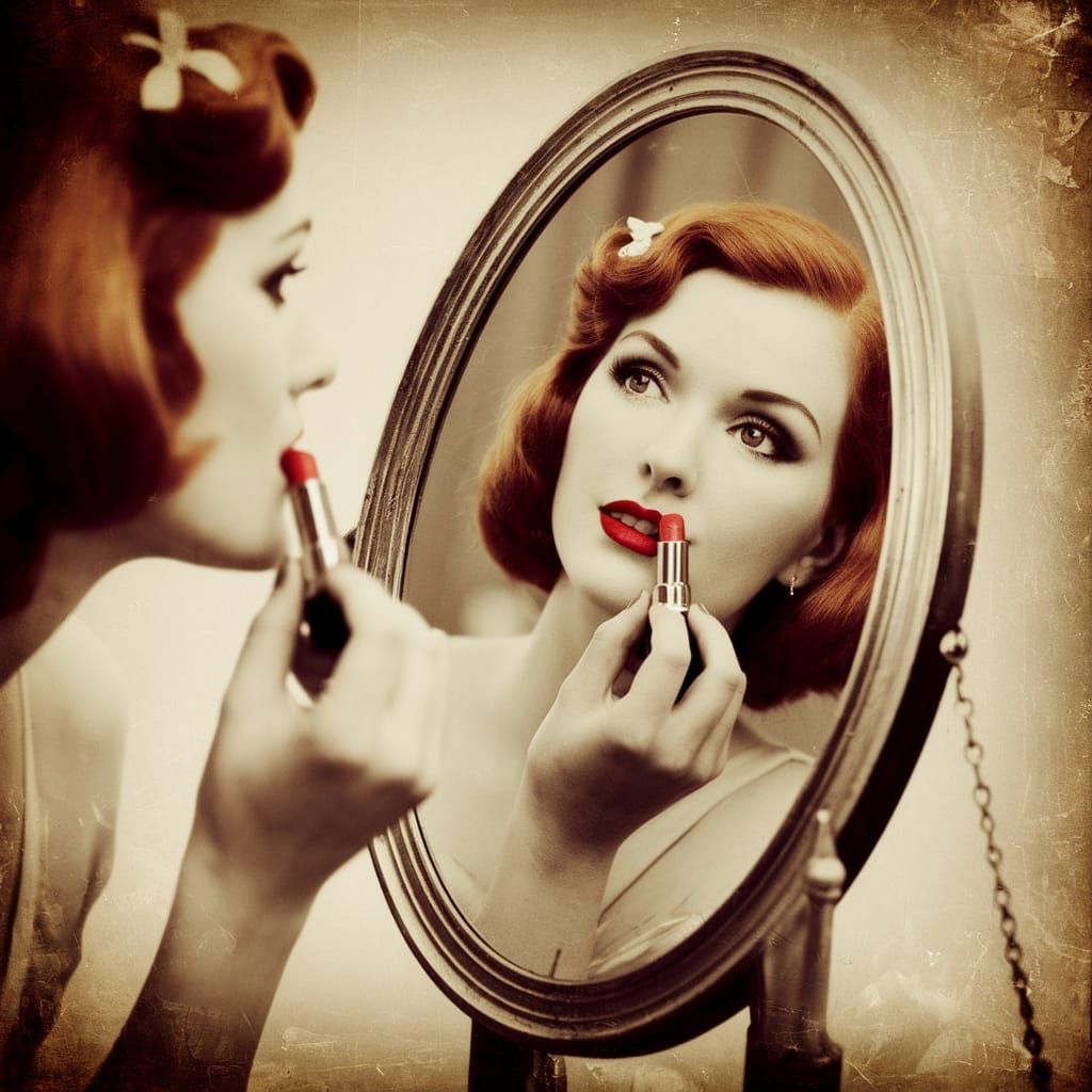 Red hair, red lipstick