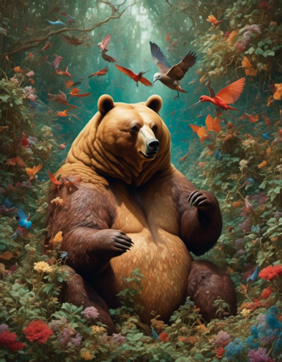 Stylized Fluffy Bear Character