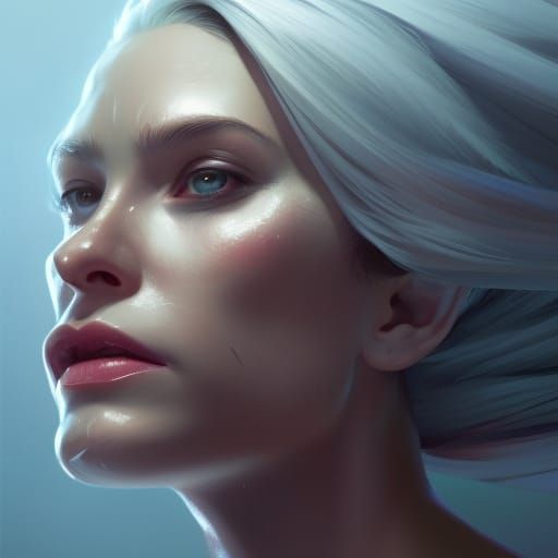 Detailed Portrait of Ursula: Art Nouveau Style