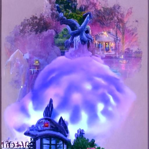 Icy Purple Cloyster Pokémon in Ethereal Style