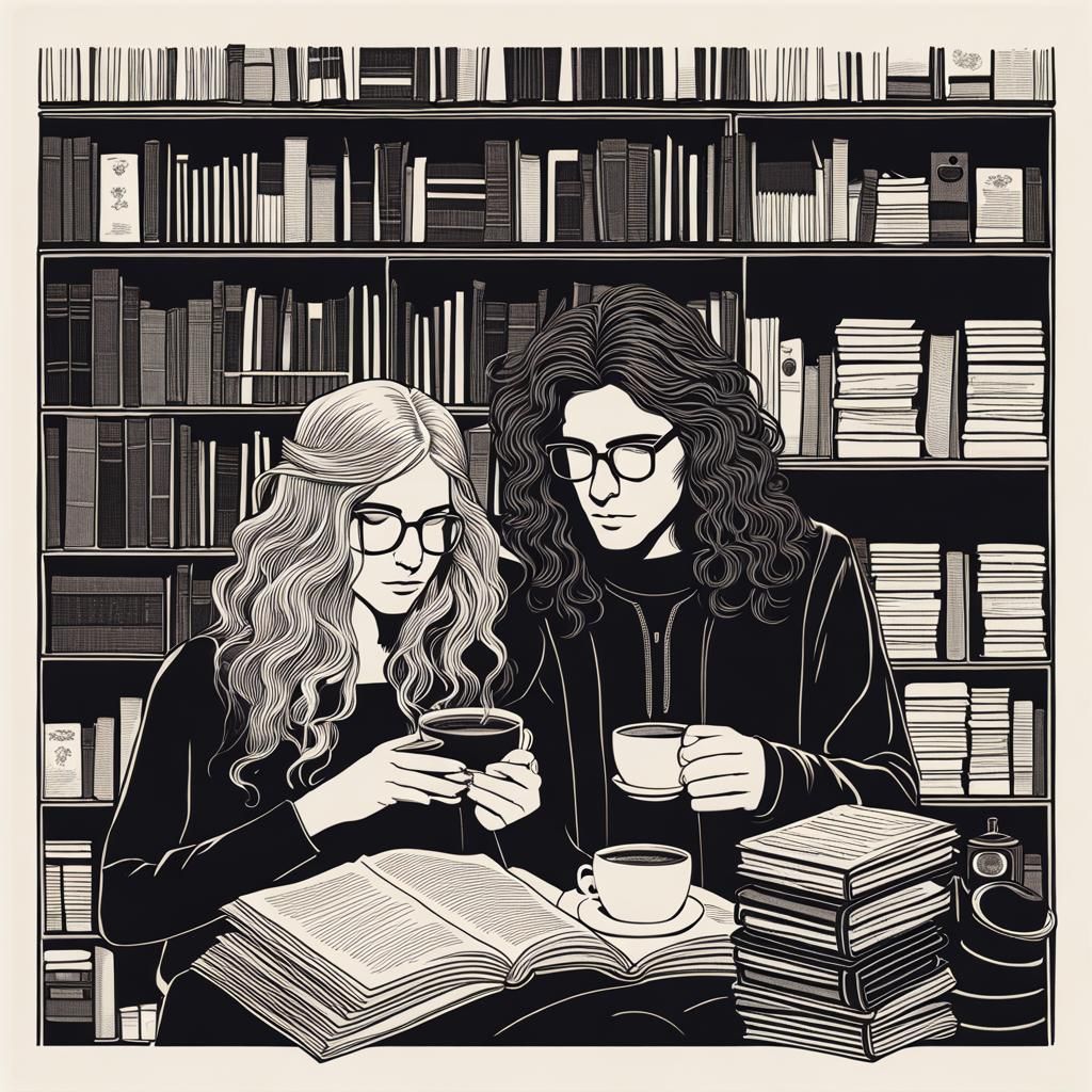 Couple Enjoying Coffee with Cat