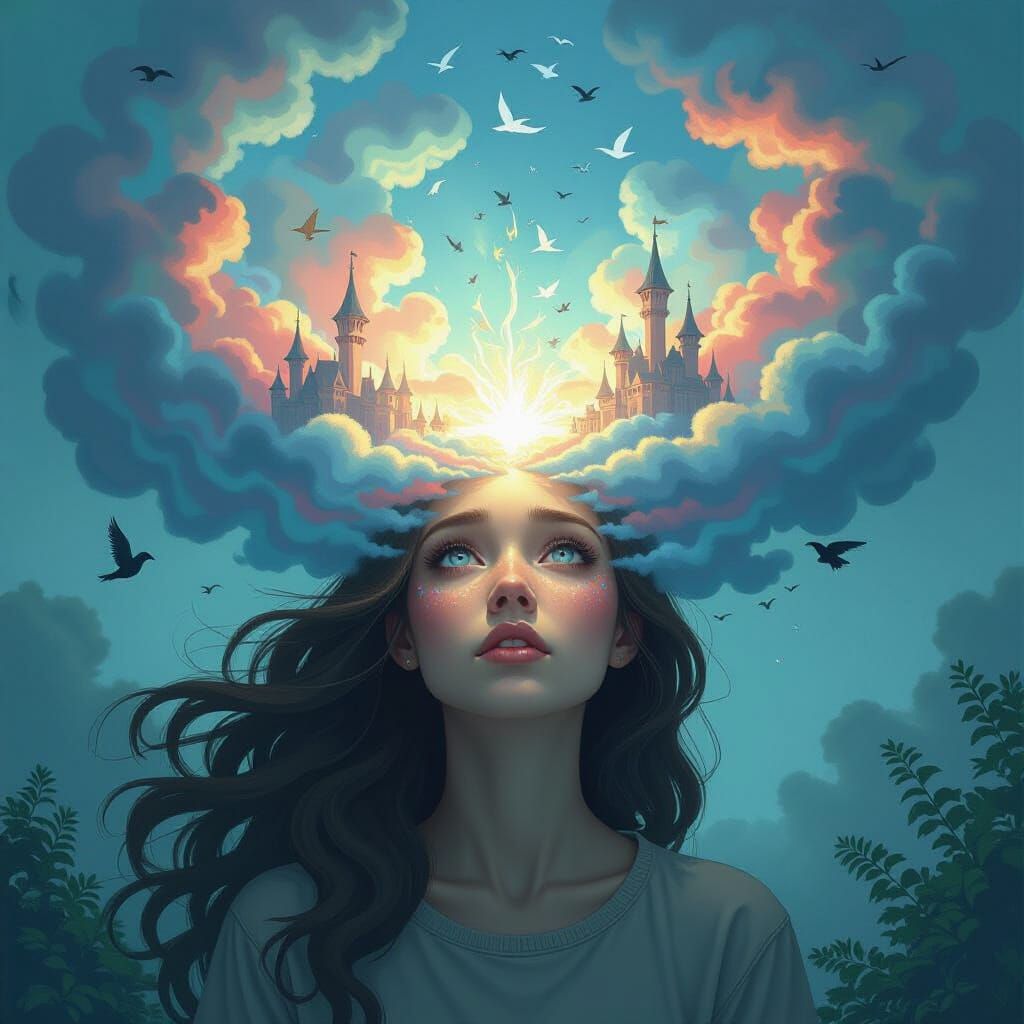 Abstract Fantasy of Creative Thought Process