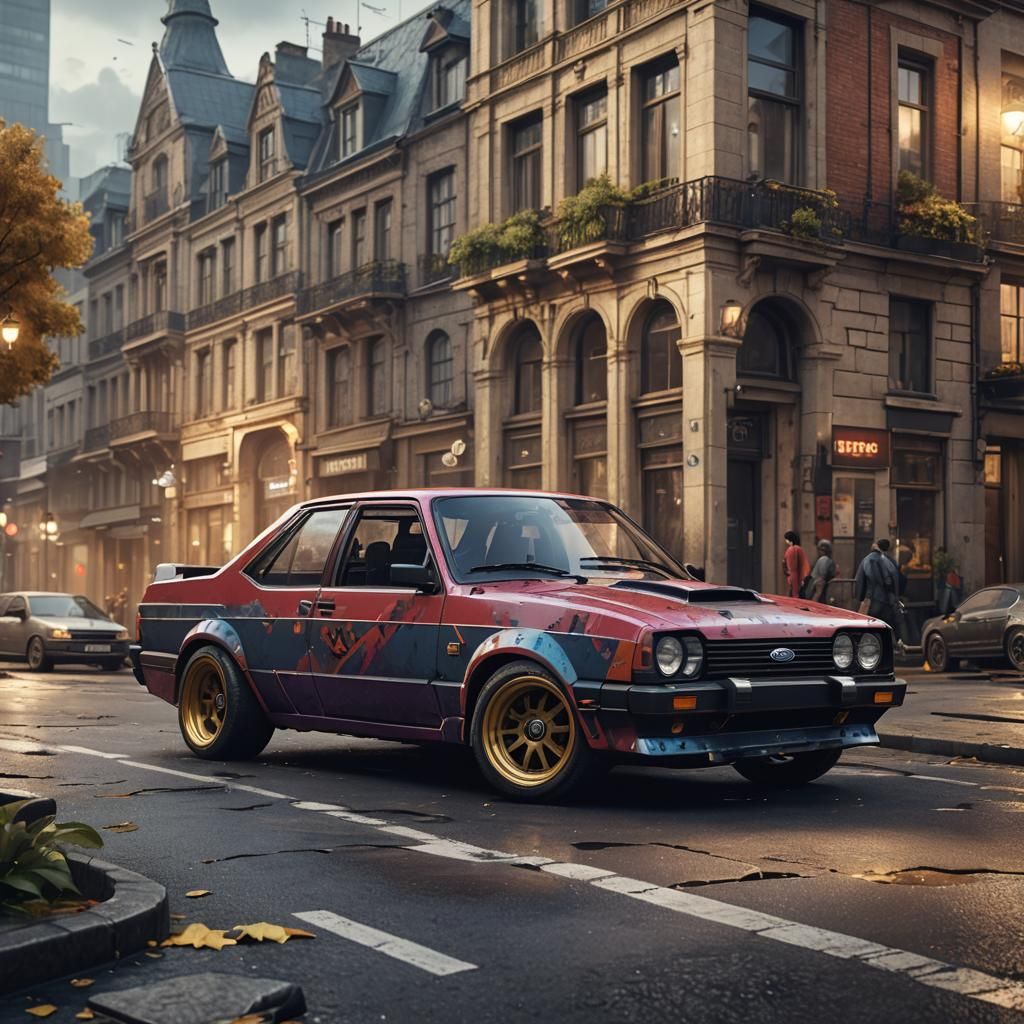 Ford Europe 1987 Car High Tuning: Detailed Matte Painting