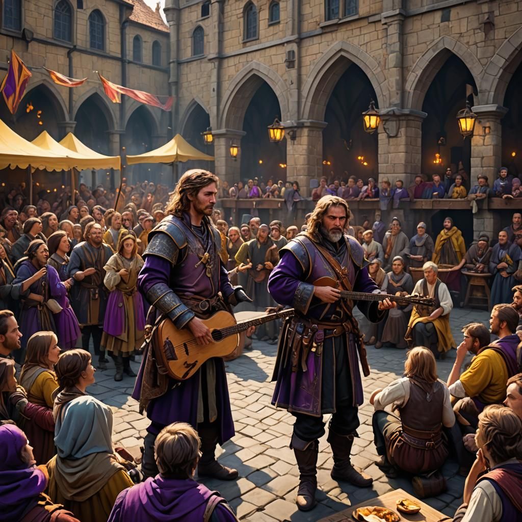 Medieval Festival Bards Perform in Dark Fantasy Style