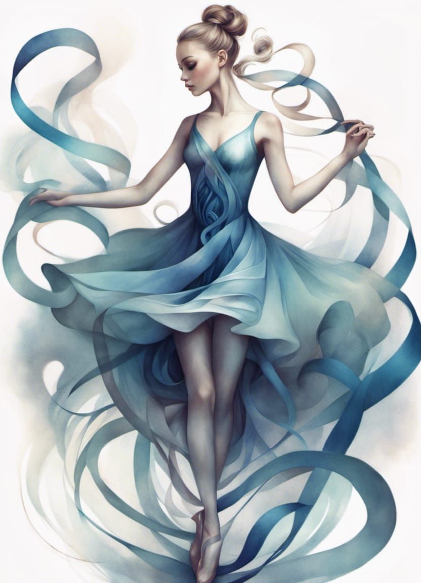 ballerina and ribbons