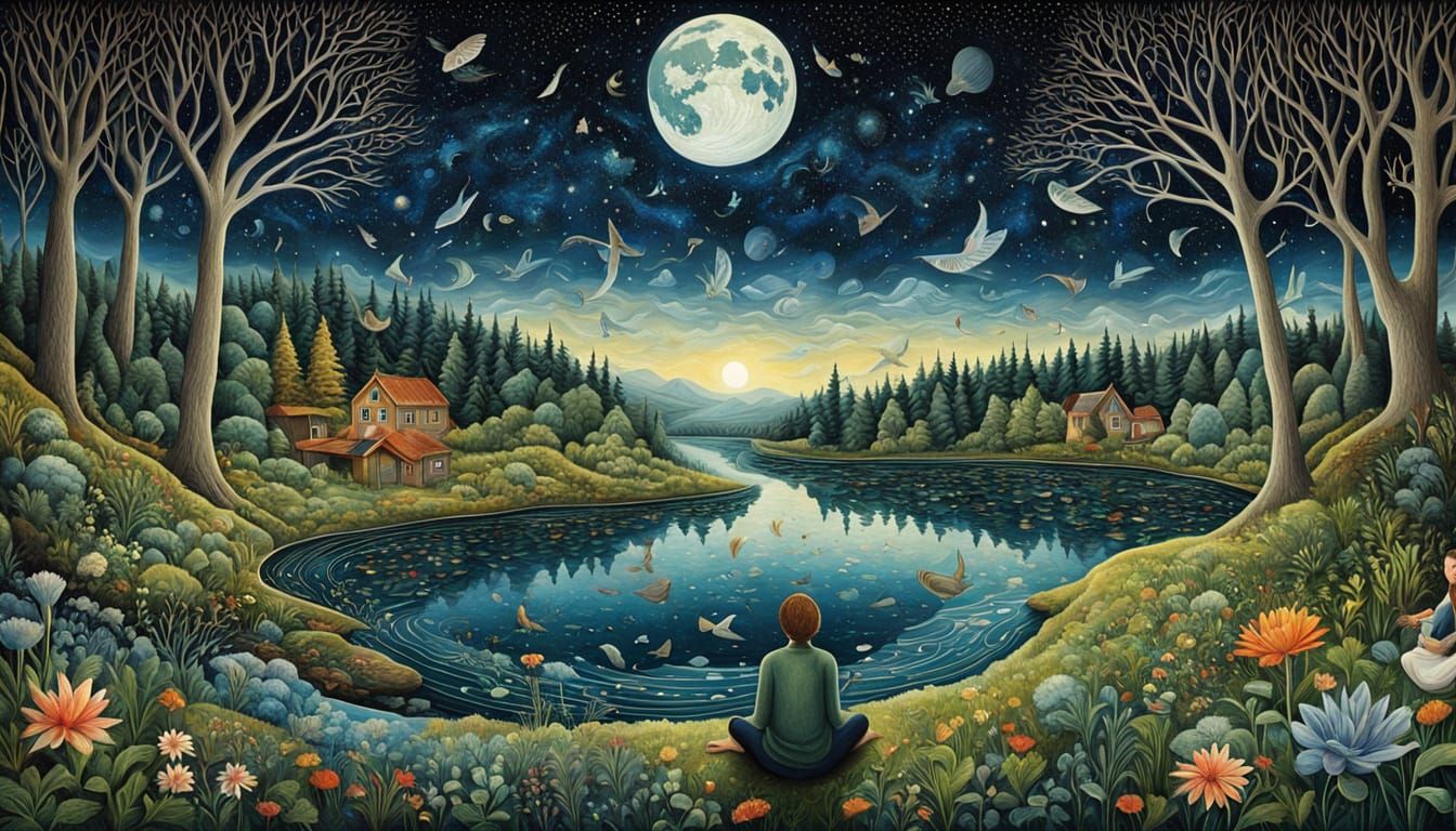 Cosmic Bio Art Collage in Digital Style