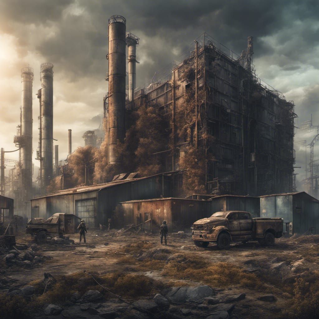 Post-Apocalyptic Factory Shelter from Radioactive Fallout