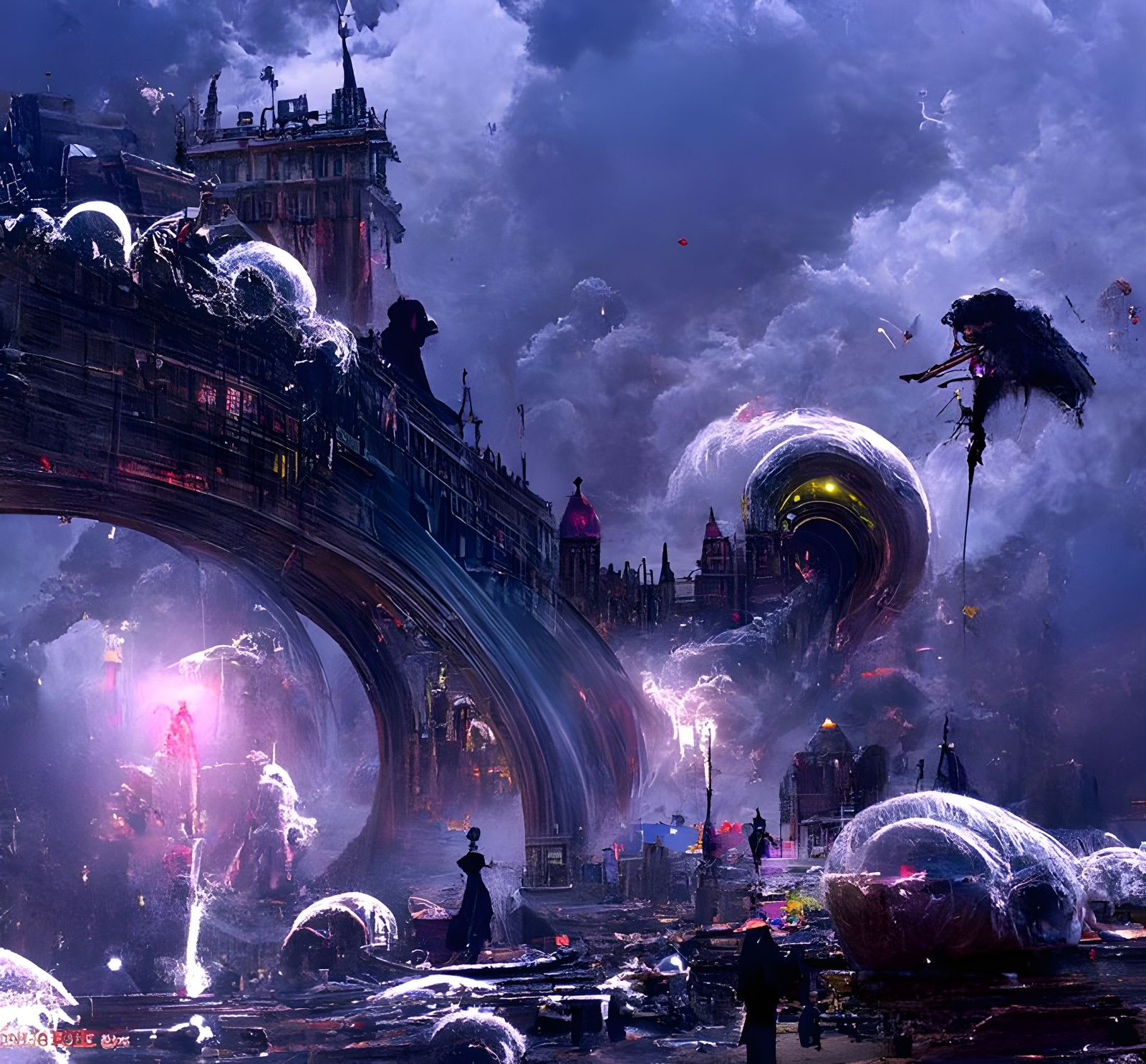 Victorian London Torn Apart by Vortex: Digital Art
