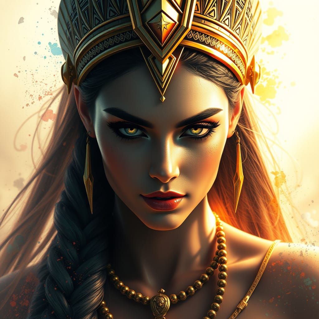 Goddess Isis Portrait in Art Nouveau Style