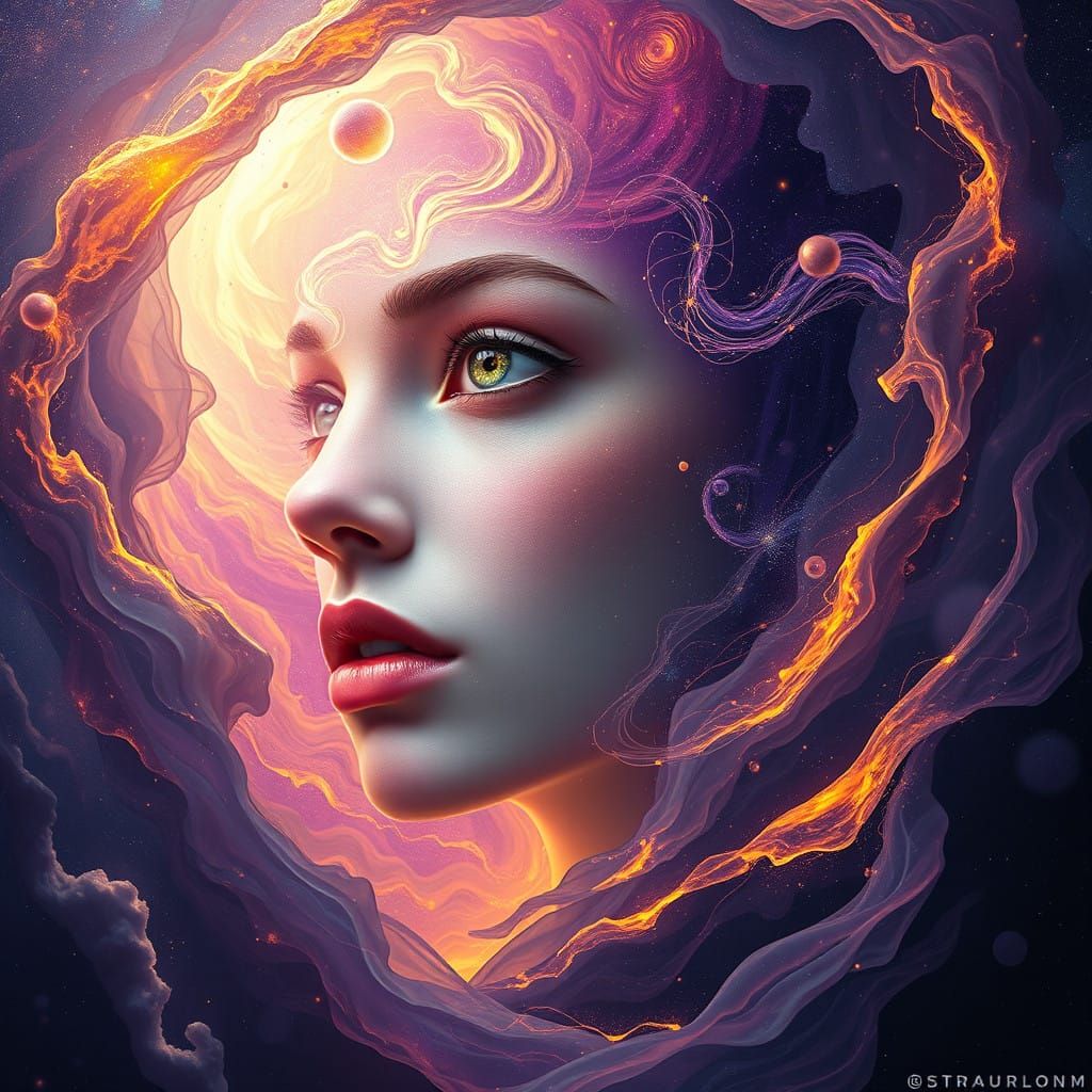 Otherworldly Queen in Dark Fantasy Cosmorama