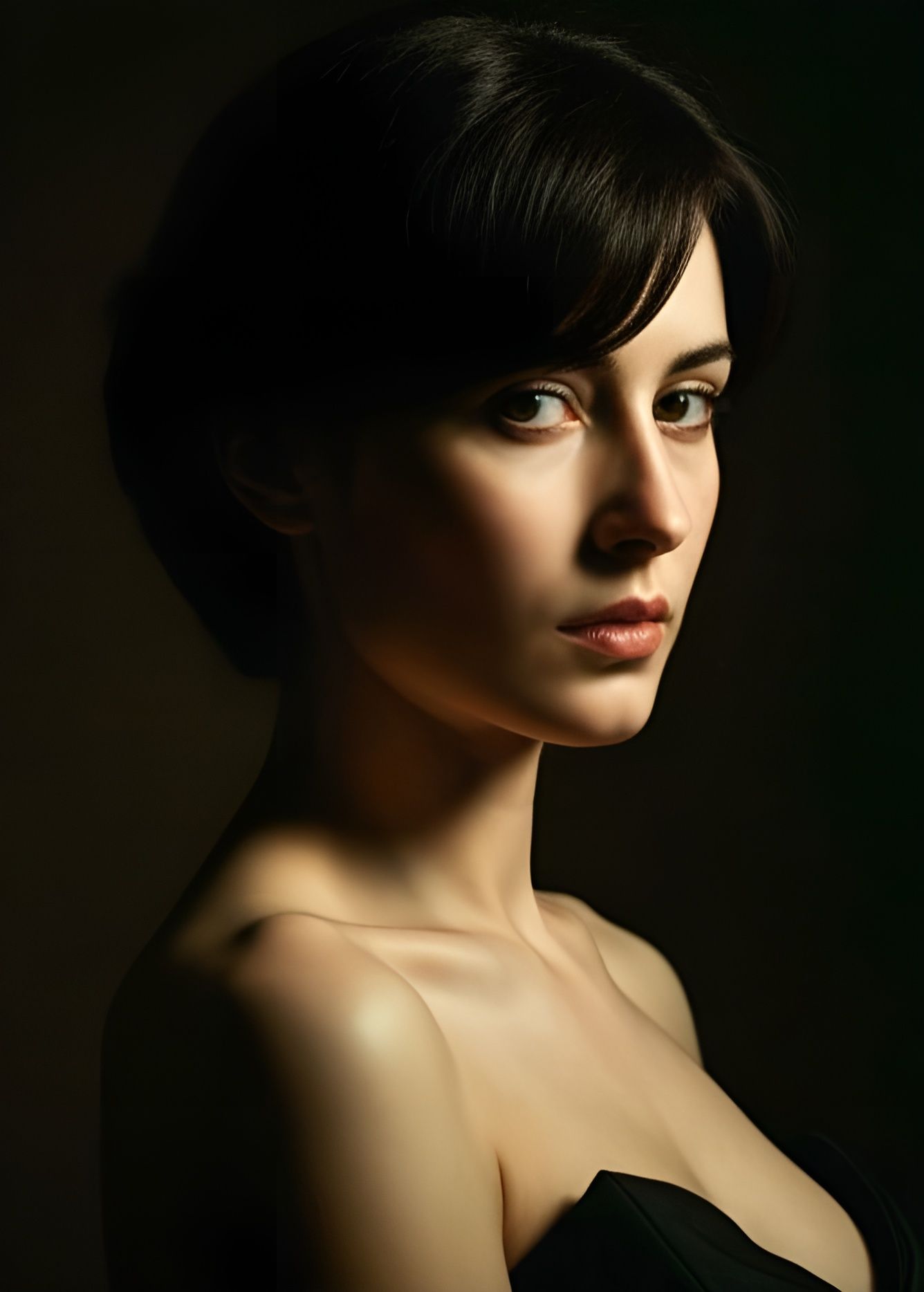 Blind Love in Dramatic Chiaroscuro Oil Painting