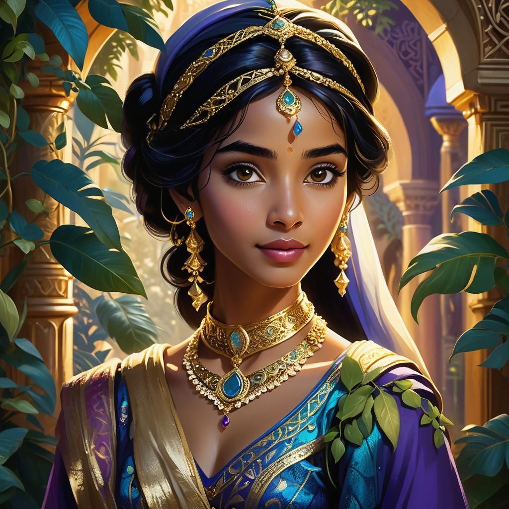 Jasmine in Agrabah Palace: Fantasy Concept Art