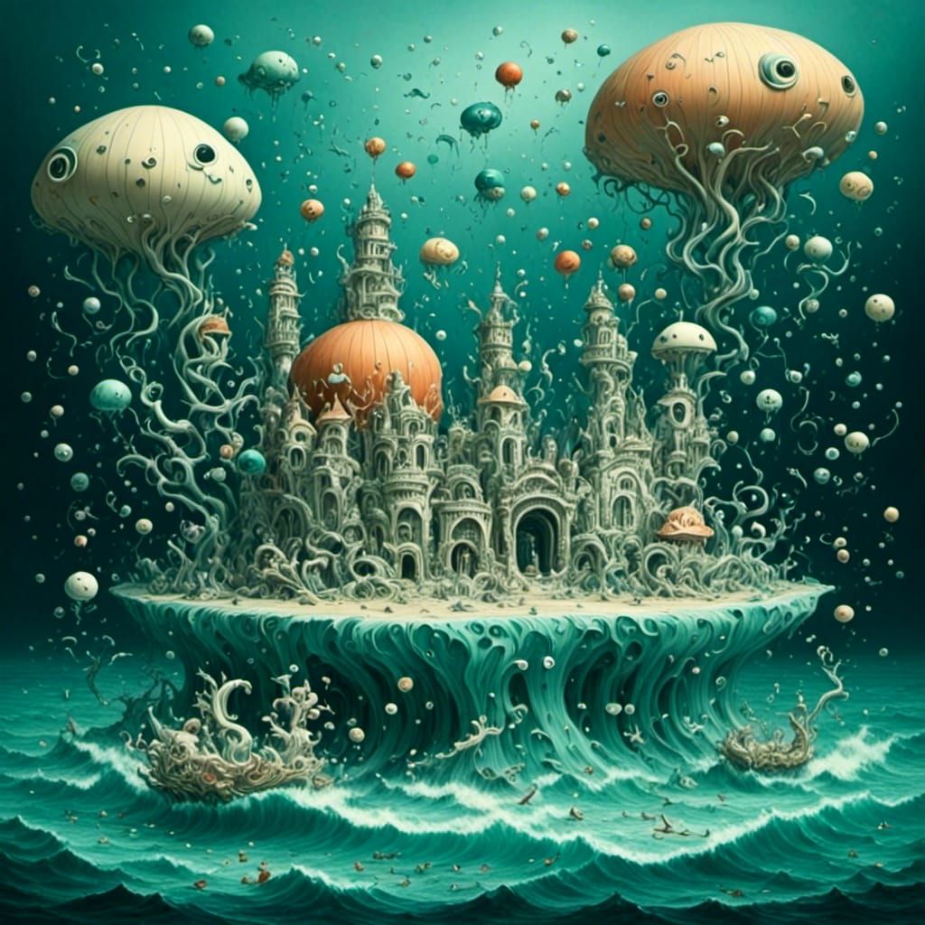 Ornamental Kraken Emerges from the Sea