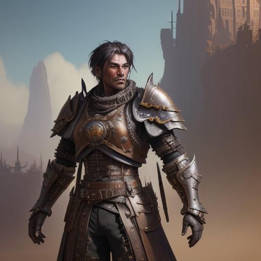 Steampunk Warrior in Detailed Matte Painting