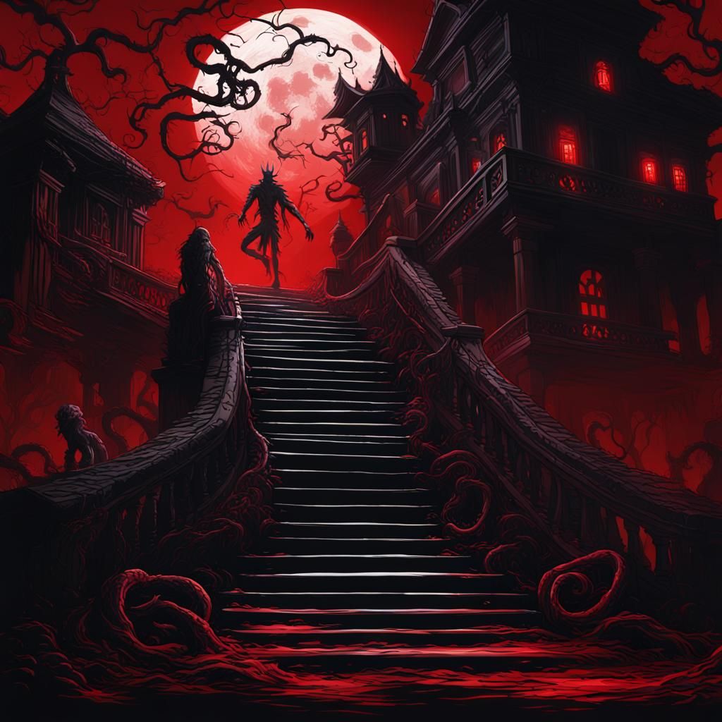 Eldritch Monster Silhouette in Dark Fantasy Style