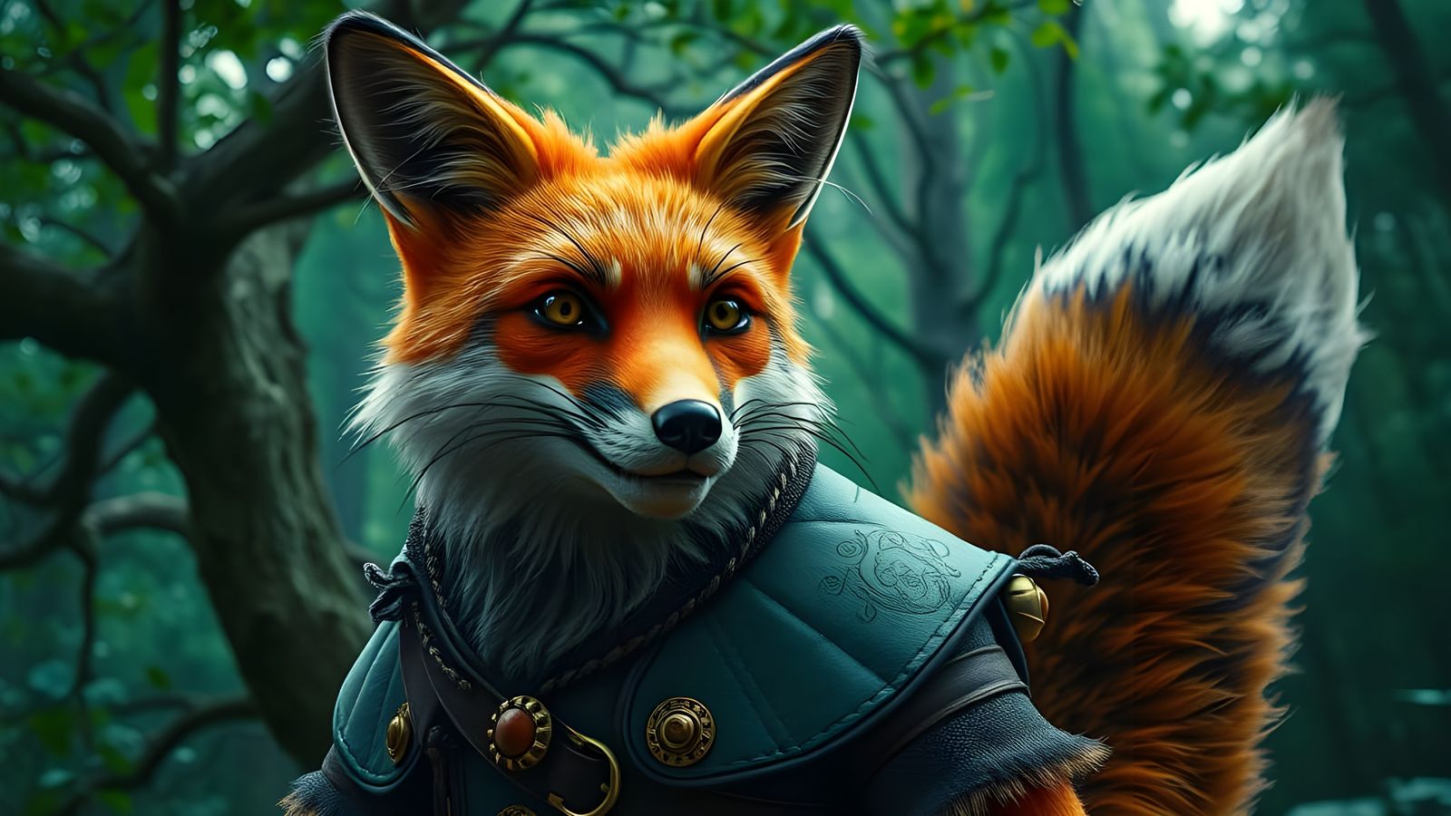 Mystical Fox Embarks on Ancient Quest in Primeval Forest