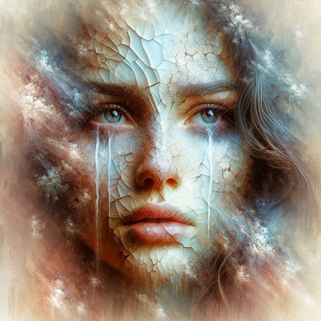 Shattered Beauty: A Surreal Double Exposure Portrait