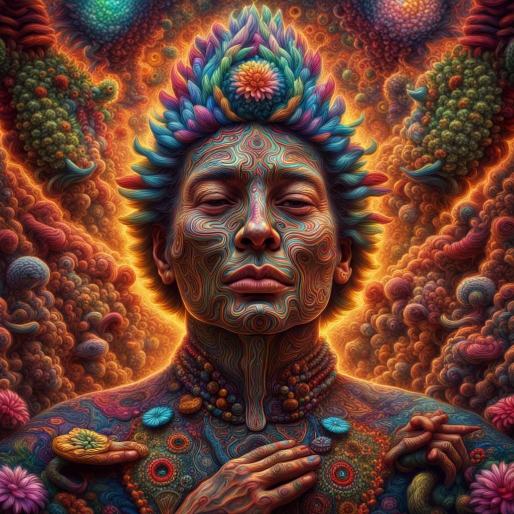 Psychedelic Pachamama Landscape in Hyperrealistic Detail