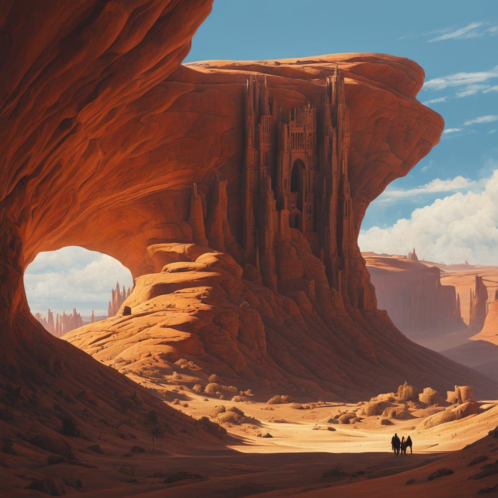 Ancient Desert City Carved into Sandstone Cliffs