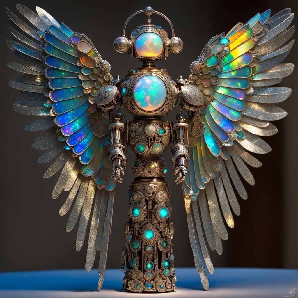 Robot Angel with Opalescent Wings, Masterpiece